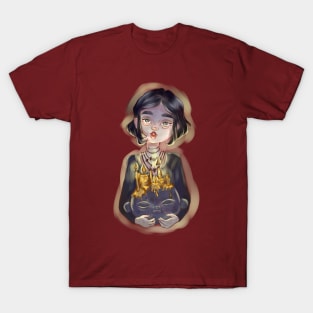 A gloomy girl with candles T-Shirt